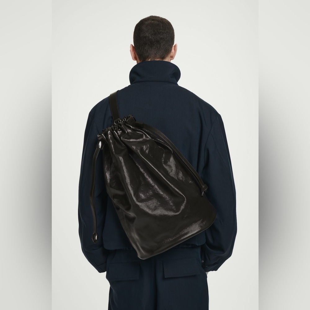 COS leather duffle backpack